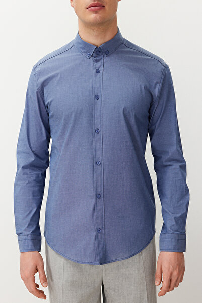 Trendyol Collection Slim Fit kék nyári ing - TMNSS24GO00067