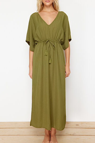 Trendyol Collection Khaki Maxi szőtt kötött strandruha TBESS24EL00084
