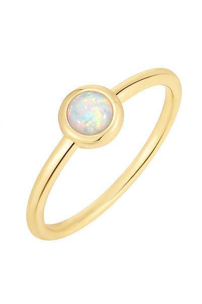 Glanzstücke München Silberring Ring Sterling Silber gelbgold Opal (synth.)