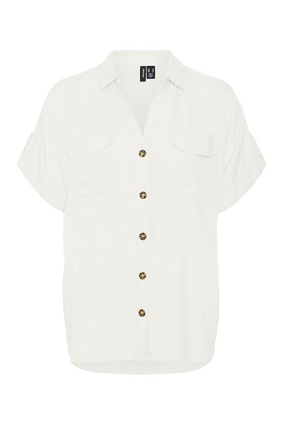 Veromoda Curve VMCBUMPY S/S SHIRT WVN GA CUR NOOS