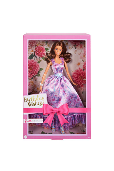 Barbie Signature Birthday Wishes Doll, Collectible in Satiny Lilac Dress with...