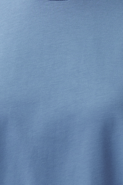 Trendyol Collection Πλεκτό μπλουζάκι ασύμμετρης κοπής Indigo Boyfriend - 100% βαμβάκι, διπλό μανίκι TWOSS20TS0828