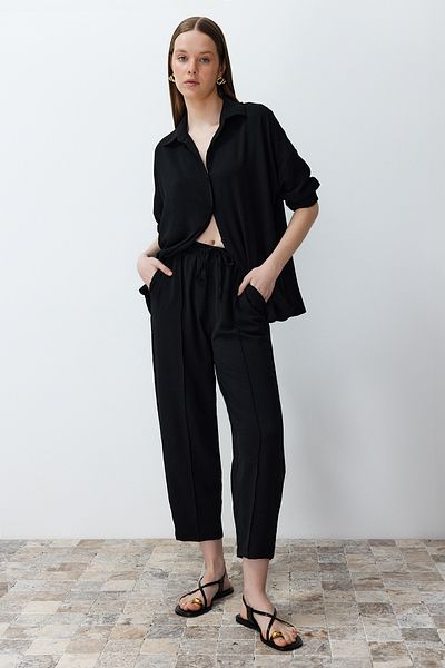 Trendyol Collection Aerobin Black Shirt and Trousers Set - Twoss24Au00038