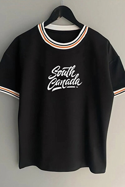 Vordevia تي شيرت صيفي أبيض بتفاصيل ياقة مقولبة كبيرة الحجم للجنسين مطبوع عليه...