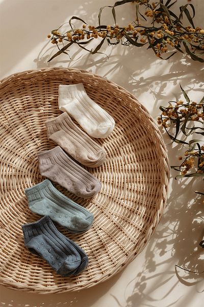 BABYBEK Short Cotton Socks - Gray