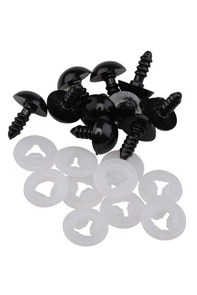 Simisso Black Hdyme Amigurumi - 12 Mm, 5 Pair Screw Eye