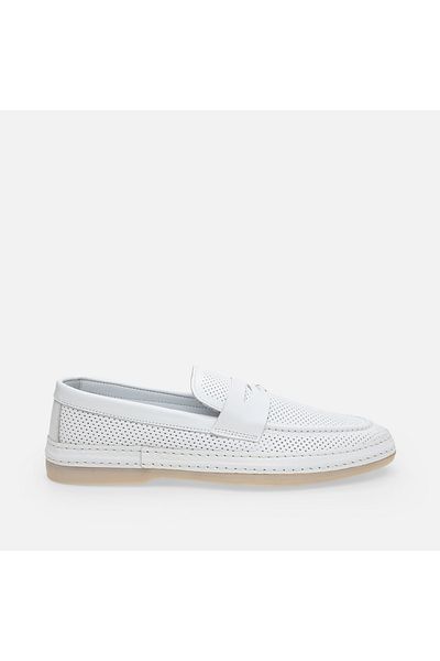 Hotiç Mocasini alb din piele naturală pentru bărbați