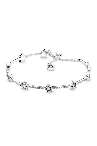 ni aksesuar Non-Tarnish Steel Sparkling Asymmetrical Star Bar Silver Color Bracelet