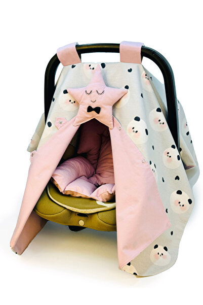 Atölye Eda Exclusive Organik Pamuk Puset Örtüsü ve Minderi Gülen Surat Yıldız...