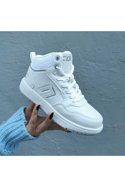 Cool Kids glezna albi pantofi sport talpa ortopedica