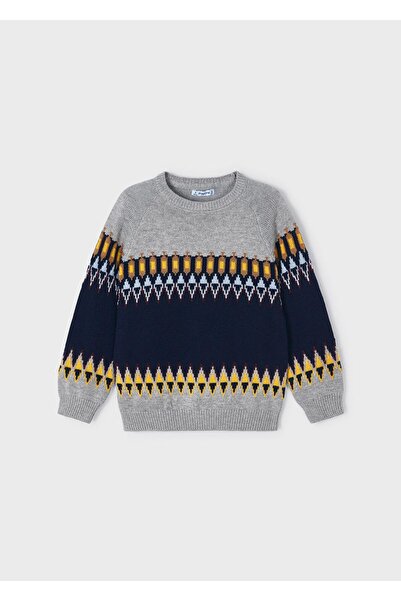 MAYORAL Boy's Sweater-Grey-Navy Blue