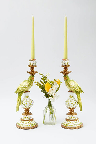 SANAT SEPET İŞLERİ Pastel Renk Konik Şamdan Mum - 2' Li Set