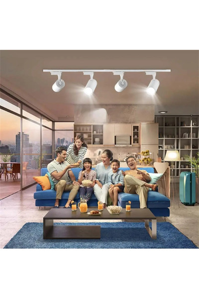 ERD TEKNOLOJİ BEYAZ KASA 4 LÜ LED 2 METRE RAY (1 METRE+1METRE) SPOT (BEYAZ IŞIK)