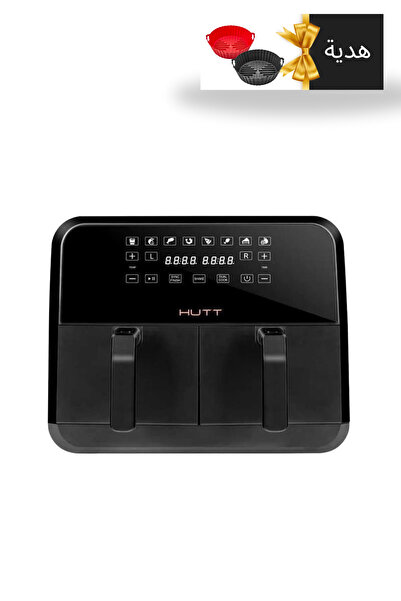 HUTT D8 Çift Hazneli Air Fryer Yağsız Fritöz (4+4) 8 Lt. Dokunmatik Ekran, Pişirme Kabı