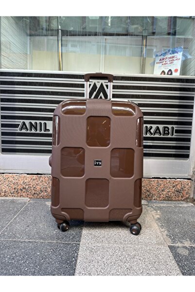 IVS İVS 23 Kare Kahverengi Dört Tekerlek Kırılmaz Darbelere Dayanıklı Polipropilen 3lü Set Valiz