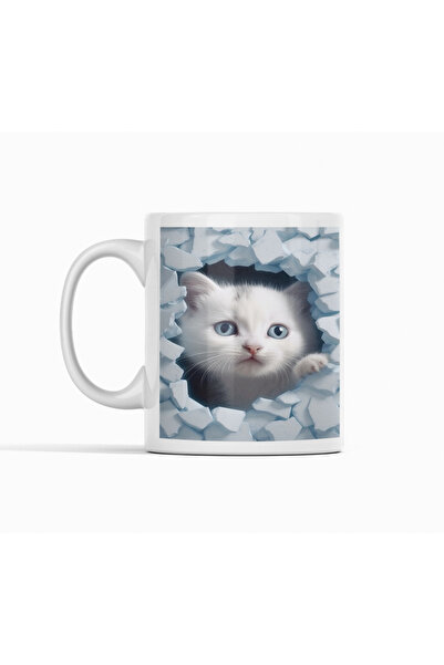 Nino Store White Cat Themed Animal Friends Kuva Cup