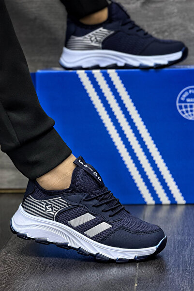 BOUIS Дитячі сині 2-смугові шнурівки Ортопедичні Еластичні Легкі Дихаючі Унісекс Снікерси Спортивні черевики