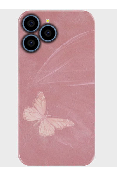 omix X7 Kılıf Kamera Korumalı Baskılı Silikon Kapak - pinkbutterfly