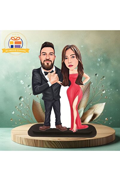 Genel Markalar Yıldönümü kutlama giyimli karikatürlü biblo hediye  3d masa üs...