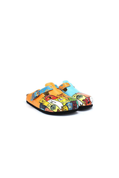 Mundos Turuncu Kedi Ve Köpek Baskılı Terlik