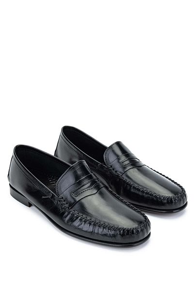 D LEPORI D.LEPORI Men's Genuine Leather Black Loafer Shoes