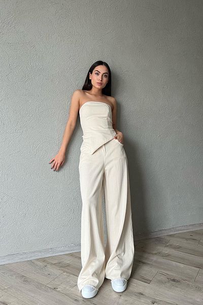 Seda Yalçın Atelier Beige Lace-up Waist Wash Detailed Trousers