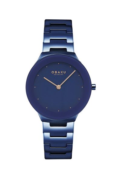 Obaku Denmark V290LXLLSL Steel Sapphire Crystal Navy Blue 32 mm Women's Wristwatch