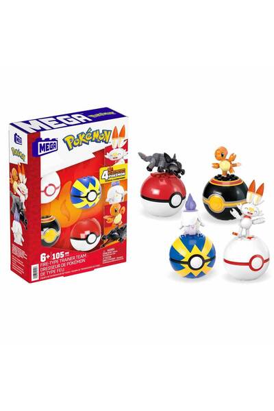 Mega Bloks MEGA Pokemon Ateş Pokemonu Eğitmenleri HTJ06