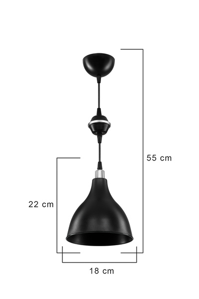 manogrup avize aydınlatma Ronda Küre Siyah/Krom Sarkıt yemek odası yatak odas...