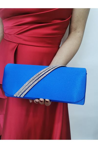 NAZART Γυναικείο βραδινό φόρεμα Stoned Saks Clutch Portfolio Chain Strap Hand Wedding Engagement Night Shoulder Bag