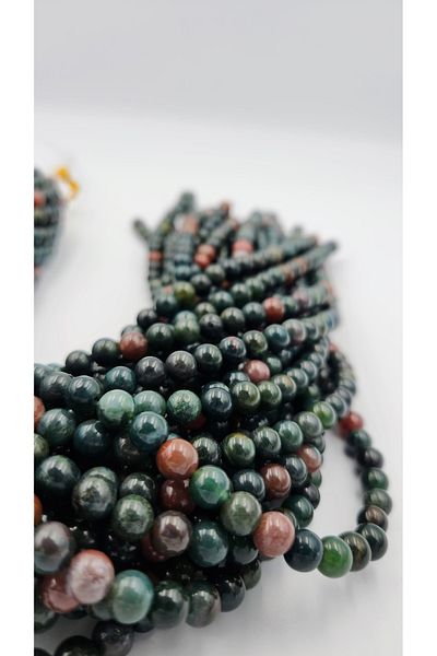 Yüksel Boncuk 6 mm Blood Stone Natural Stone String