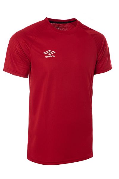 UMBRO Ανδρικό κόκκινο αθλητικό μπλουζάκι - μπλουζάκι προπόνησης που δεν απομακρύνει τον ιδρώτα - κοντομάνικο μπλουζάκι TF0088 κόκκινο προπόνησης