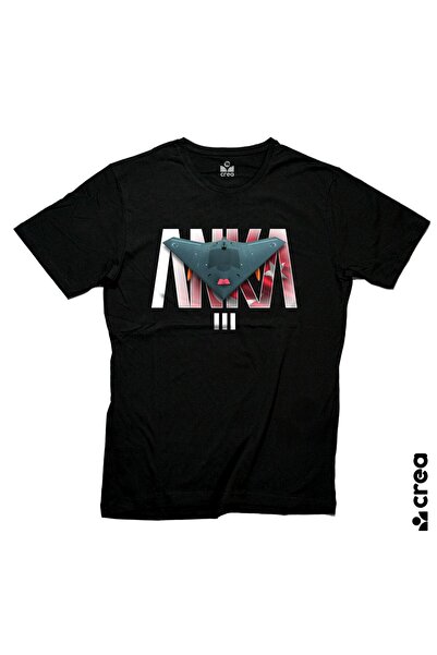 Crea Eymer Wear Anka 3 Mius Štampano okrugla kragna 100% Pamuk T-shirt crna