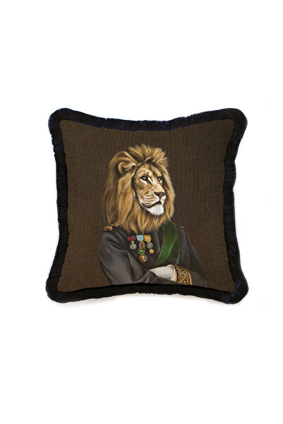 Adawall سيد. وسادة/مخدة من القطيفة على شكل أسد (شهادة دولية للغسيل وعدم التلاشي للألياف الحبيبية)
