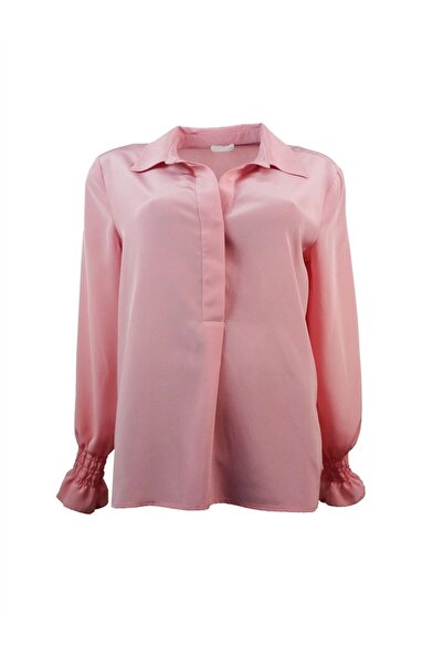 Bulalgiy Kadın Pembe Saf Ipek Bluz - Bga00050m