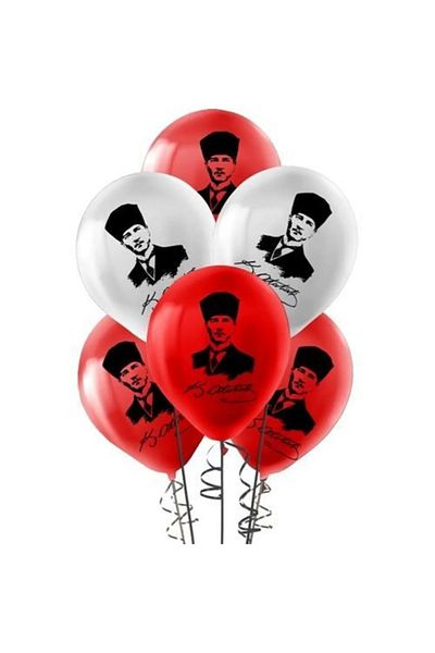 tüftürük 10 Pieces Ataturk Printed Balloons - April 23 Balloon Decorations
