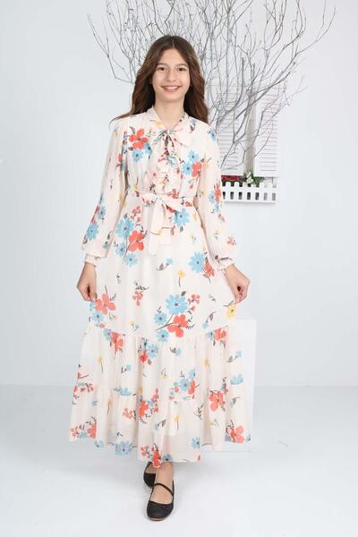 Asortik Kids Κοριτσίστικο φόρεμα με φόδρα σε όλο το μήκος με φλοράλ μοτίβο μα...