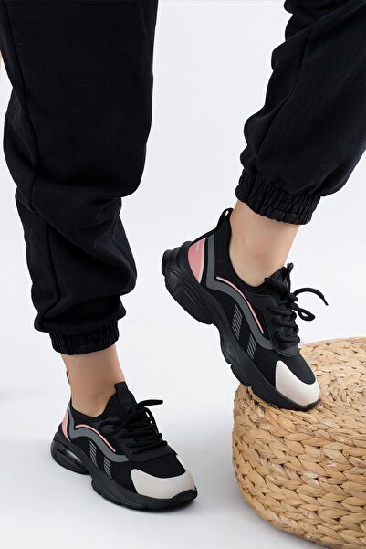 Guja سلسلة خاصة مستوردة أحذية رياضية نسائية فائقة الراحة 24y321 أسود وردي