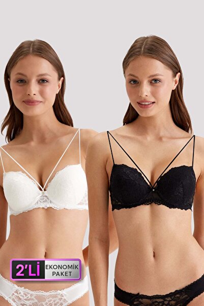 Pierre Cardin 6814 2'li Ekonomik Paket Milan Destekli - PushUp Siyah-Ekru Dan...