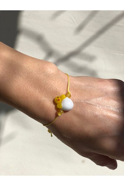 Tam Seramik Handmade Murano Glass Bracelet Yellow Chick