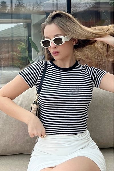 Bianco Lucci 60161025 موديل بلوزة نسائية مخططة