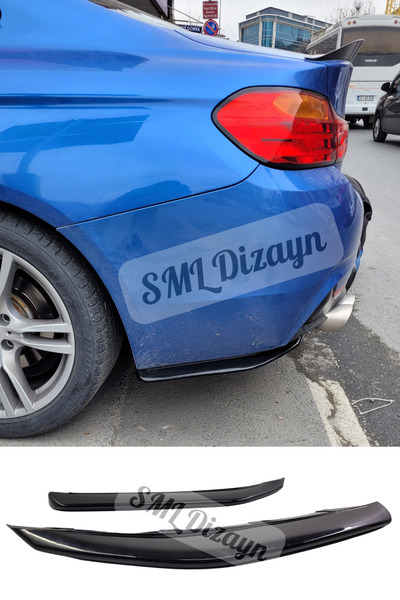 SML Dizayn BMW F32-F33-F36 M Sport-Tech Arka Flap Plastik F32-F33-F36 Arka-Tampon-Flap-Bıçak-Ek-Lip