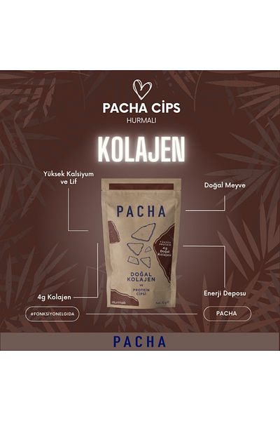 PACHA الكولاجين الطبيعي ورقائق البروتين |   تمر |   7 عبوات (7 × 10 جم)