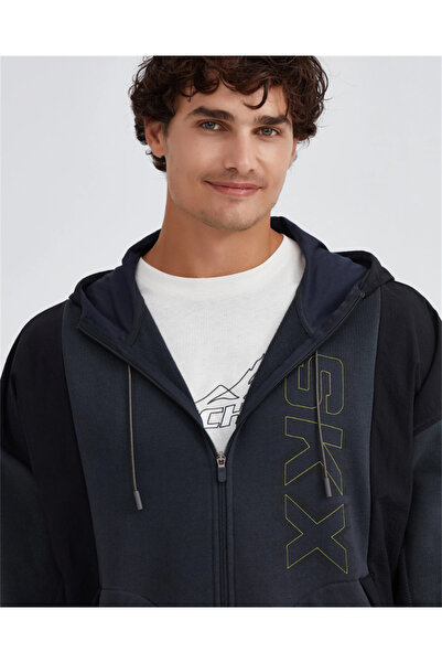 SKECHERS Erkek Fermuarlı Üst Koyu Gri