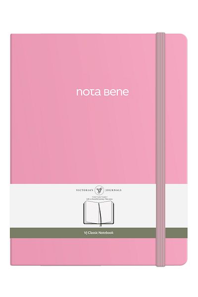 Victoria's Journals دفتر ملاحظات كلاسيكي بغطاء صلب من Nota Bene، مقاس 19x25 سم، مخطط