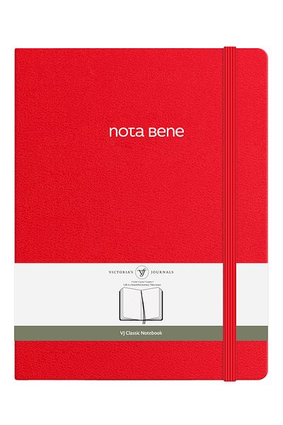 Victoria's Journals Nota Bene Classic Hard Cover Notebook, 19x25 cm, Striped