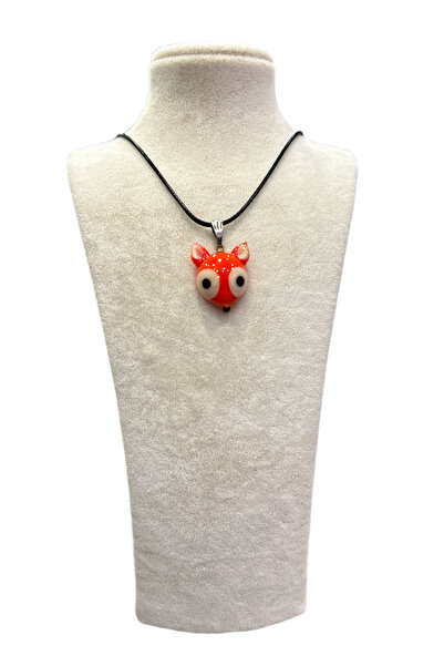 Home Tilki figürlü turuncu kolye ucu