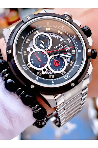 Ferrucci FERRUCCİ FUNCTION STEEL MEN'S WRISTWATCH + BRACELET WITH GIFT