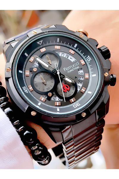 Ferrucci FERRUCCİ FUNCTION STEEL MEN'S WRISTWATCH + BRACELET WITH GIFT