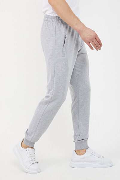 COMEOR Pantaloni de trening gri pentru bărbați, picior de jogger din material...